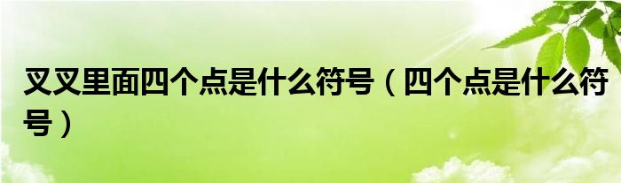 叉叉里面四个点是什么符号（四个点是什么符号） 